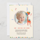 ワイルドとお洒落2歳の誕生日 招待状 (裏面)