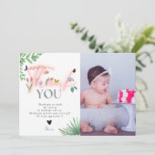 ワイルドとオンダーフル、ワイルドフラワー、ピンクの写真 サンキューカード (スタンド正面)