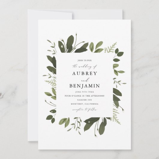 ワイルドとグリーン 招待状 (正面)