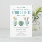 ワイルドとサボテン3歳のパーティー 招待状 (スタンド正面)