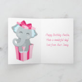 ワイルドとピンクの3歳の若い誕生日 カード (内部)