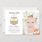 ワイルドと三お洒落フクロウの誕生日パーティー マグネット招待状 (正面)