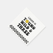 ワイルドと三人の少年3歳の誕生日パーティー スタンダードカクテルナプキン (角)