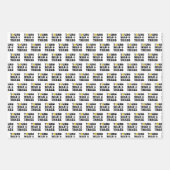 ワイルドと三人の少年3歳の誕生日パーティー ラッピングペーパーシート (正面)