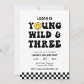 ワイルドと三人の少年3歳の誕生日パーティー 招待状 (正面)