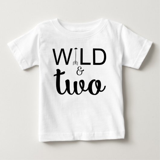 ワイルドと二矢印の2番目の誕生日シャツ ベビーTシャツ (正面)