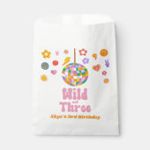 ワイルドと3つのレトロディスコボール3rd誕生日パーティー フェイバーバッグ (正面)