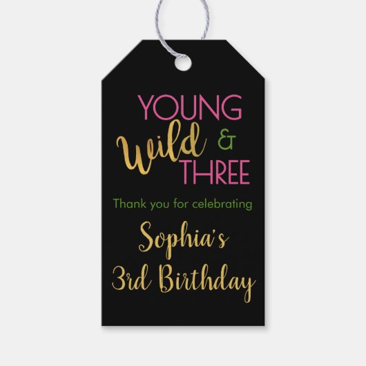 ワイルドと3ギフトラベル3歳 ギフトタグ (正面)