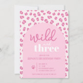 ワイルドと3人の女の子3rd誕生日パーティの招待状 招待状 (正面)