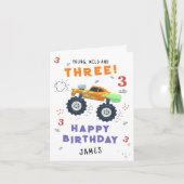 ワイルドと3歳の誕生日キッズモンスターカー カード (正面)