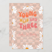 ワイルドと3歳の誕生日パーティの招待状 招待状 (正面/裏面)