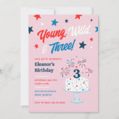 ワイルドと3歳の誕生日パーティー 招待状 (正面)