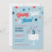 ワイルドと3歳の誕生日パーティー 招待状 (正面)
