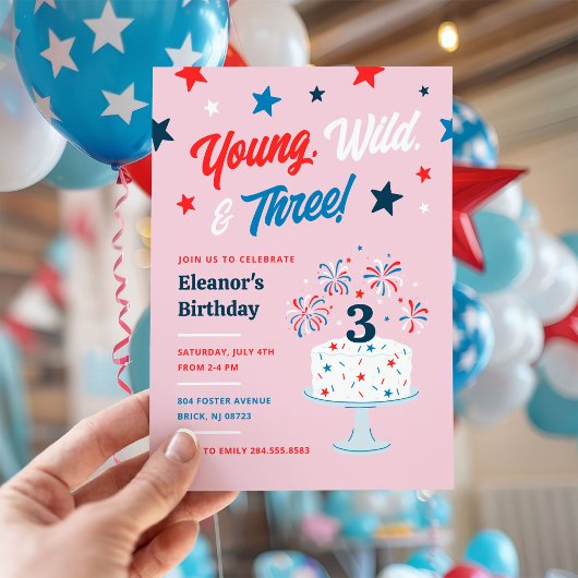 ワイルドと3歳の誕生日パーティー 招待状