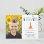 ワイルドと3歳、キツネ3歳の少年の誕生日パーティー 招待状 (スタンド正面)