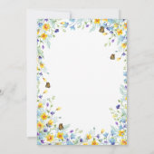 ワイルドなお子様のためのワイルドフラワーと蝶の招待状 招待状 (裏面)