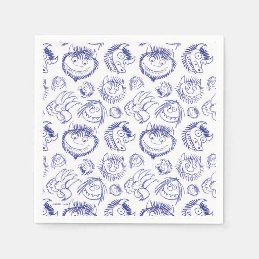 ワイルドなものがスケッチパターンである場所 スタンダードカクテルナプキン (正面)