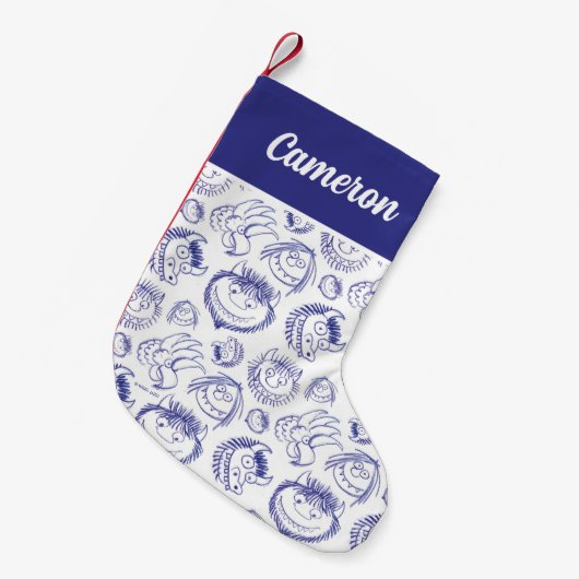 ワイルドなものがスケッチパターンである場所 スモールクリスマスストッキング (正面 (吊り時))