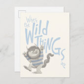 ワイルドなものが引用文の場所 – 青 ポストカード (正面/裏面)