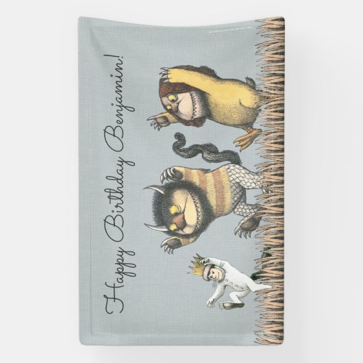 ワイルドなものが誕生日旗 横断幕 (縦)