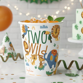 ワイルドなサファリ動物の子供の誕生日パーティー 紙コップ