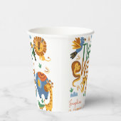 ワイルドなサファリ動物の子供の誕生日パーティー 紙コップ (右)