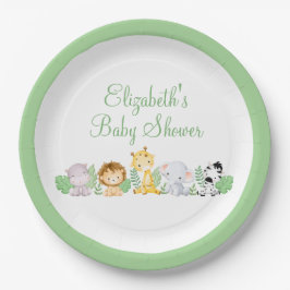 ワイルドなシックなジャングルのベビーシャワー ペーパープレート