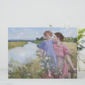 ワイルドなバラに囲まれた川の母と子 カード (スタンド正面)