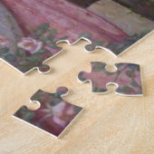 ワイルドなバラに囲まれた川の母と子 ジグソーパズル (側面)