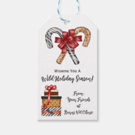 ワイルドなホリデーを願っています、チーター、ゼブラ柄 ギフトタグ