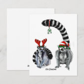 ワイルドなホリデーカード - リングテイルレムール シーズンカード (正面/裏面)