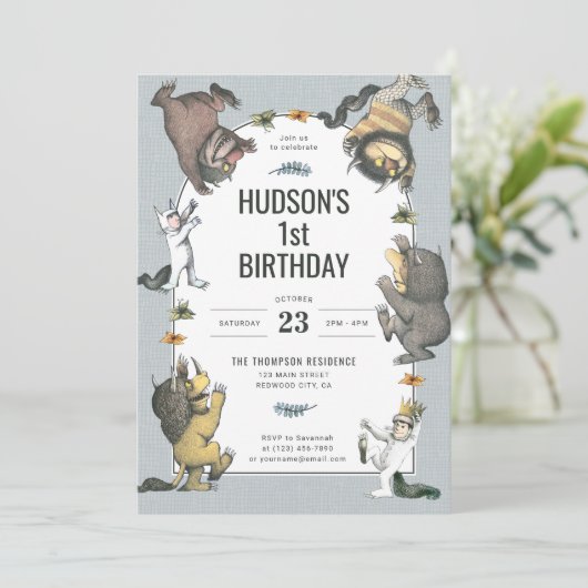 ワイルドなモノがキャラクター誕生日 招待状 (スタンド正面)