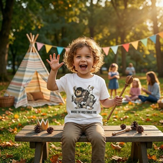 ワイルドなモノがキャラクター ベビーTシャツ