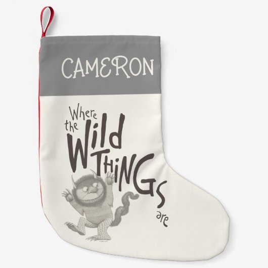 ワイルドなモノが引用文 |名前の追加 スモールクリスマスストッキング (正面)