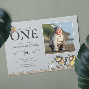 ワイルドなモノが1歳の誕生日を迎える場所 – 写真 招待状