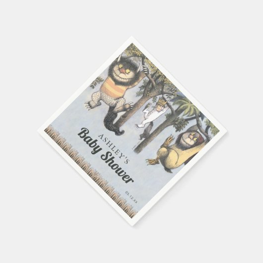 ワイルドなモノたちが赤ん坊シャワーになっている場所 スタンダードカクテルナプキン (角)