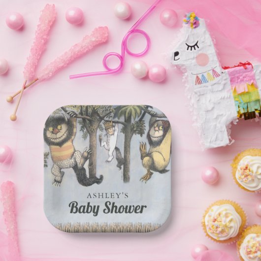 ワイルドなモノたちが赤ん坊シャワーになっている場所 ペーパープレート (パーティー)