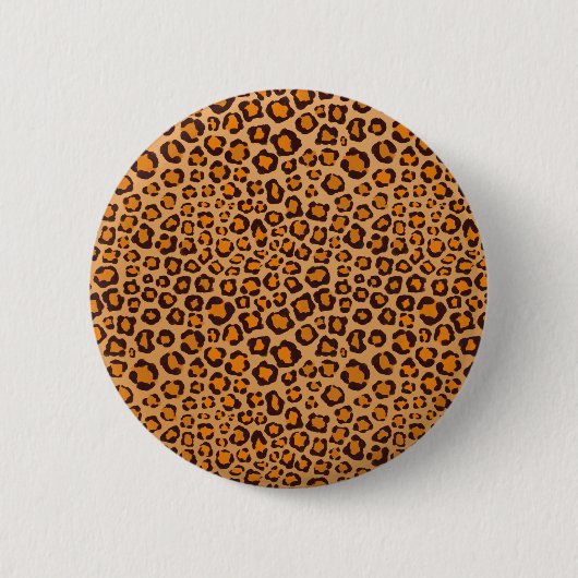 ワイルドなリアルな手描きヒョウ柄 缶バッジ (正面)