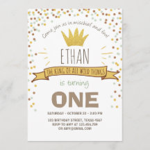 ワイルドな事誕生日の招待Boy rustic crown