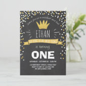 ワイルドな事誕生日の招待Boy rustic crown 招待状 (スタンド正面)