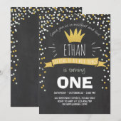 ワイルドな事誕生日の招待Boy rustic crown 招待状 (正面/裏面)