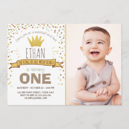 ワイルドな事誕生日の招待Boy rustic crown 招待状