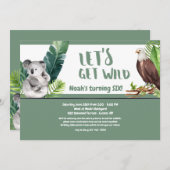 ワイルドな誕生日パーティーを開こう 招待状 (正面/裏面)
