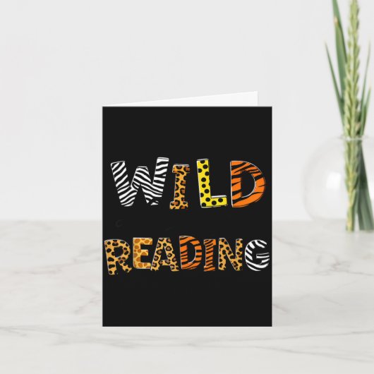 ワイルドな読書が好きな子供たち 本を読む子供たちと本虫 カード (正面)