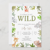 ワイルドな赤ちゃんシャワーを浴びる予定だ 招待状 (正面)