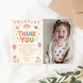 ワイルドな3歳の誕生日フォト サンキューカード