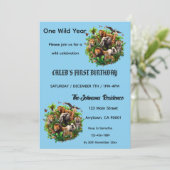 ワイルドな1年-1歳の誕生日招待状 招待状 (スタンド正面)