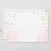 ワイルドな1歳誕生日ガール ピンクゴールド 1st ボーホー フェザー 招待状 (裏面)