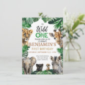 ワイルドな1歳誕生日 サファリ 招待状 (スタンド正面)