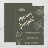 ワイルドにあなたを愛する ラスティックボヘミアウェディング招待状 招待状 (正面/裏面)